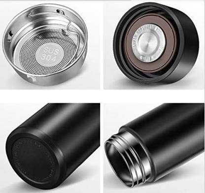 Smart Temperature Display Vacuum Flask Bottle – Black, Stainless Steel, Leakproof