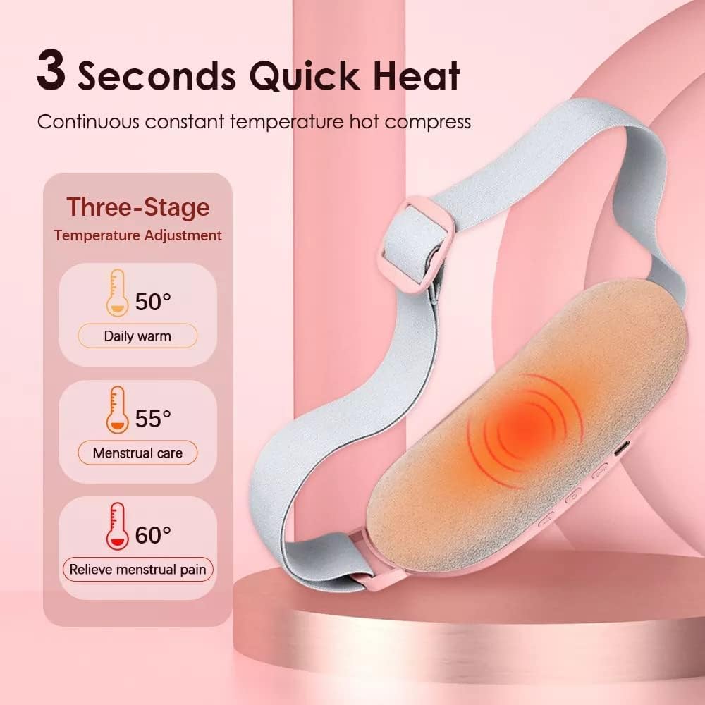Rechargeable Heating Pad with Vibration – Period Pain Relief Massager