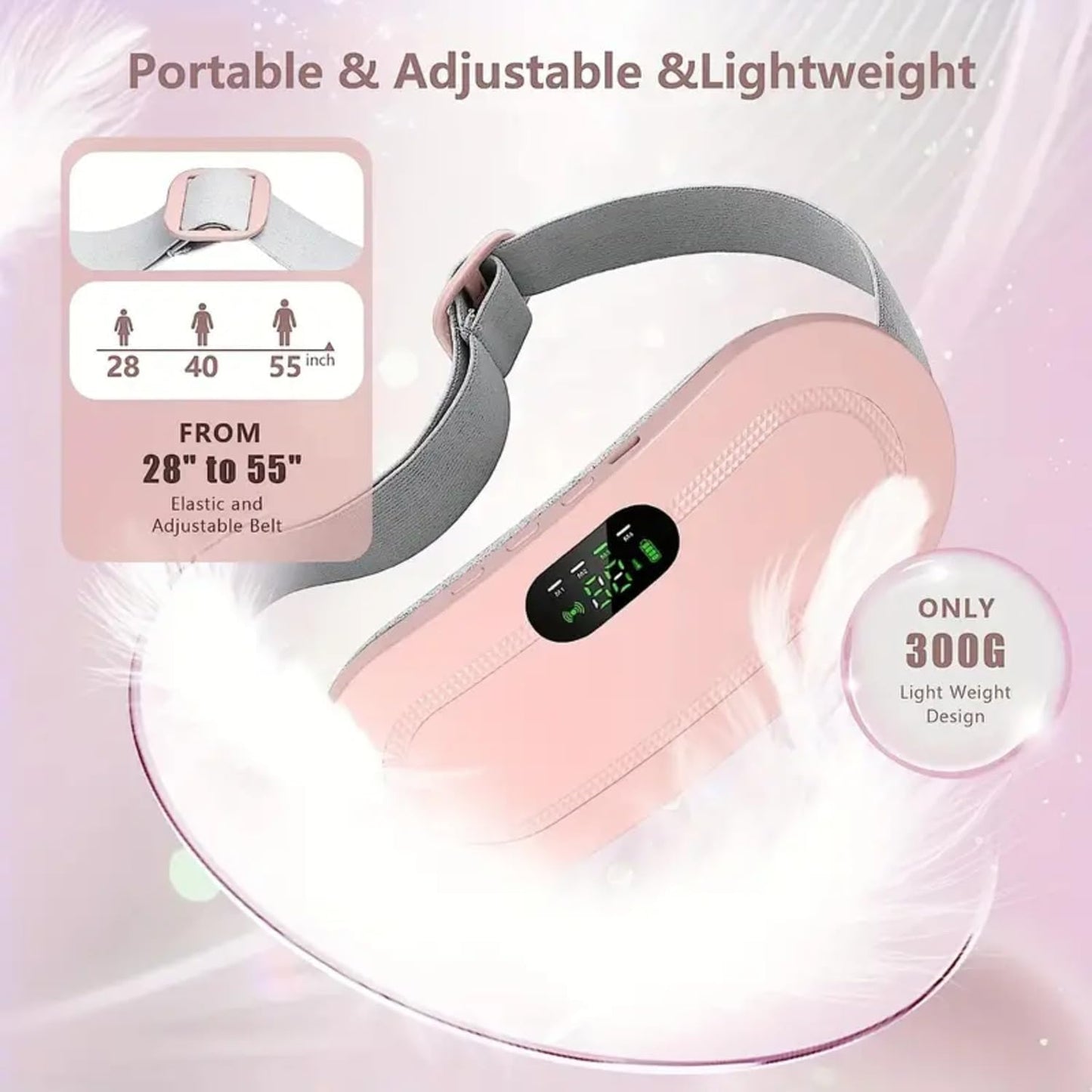Rechargeable Heating Pad with Vibration – Period Pain Relief Massager