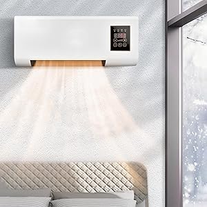 Mini Air Conditioner Wall Mounted Air Cooler Cooling and Heating Air Cooler Fan with Remote Control Air Conditioning Hot Fan for Home Office Bedroom