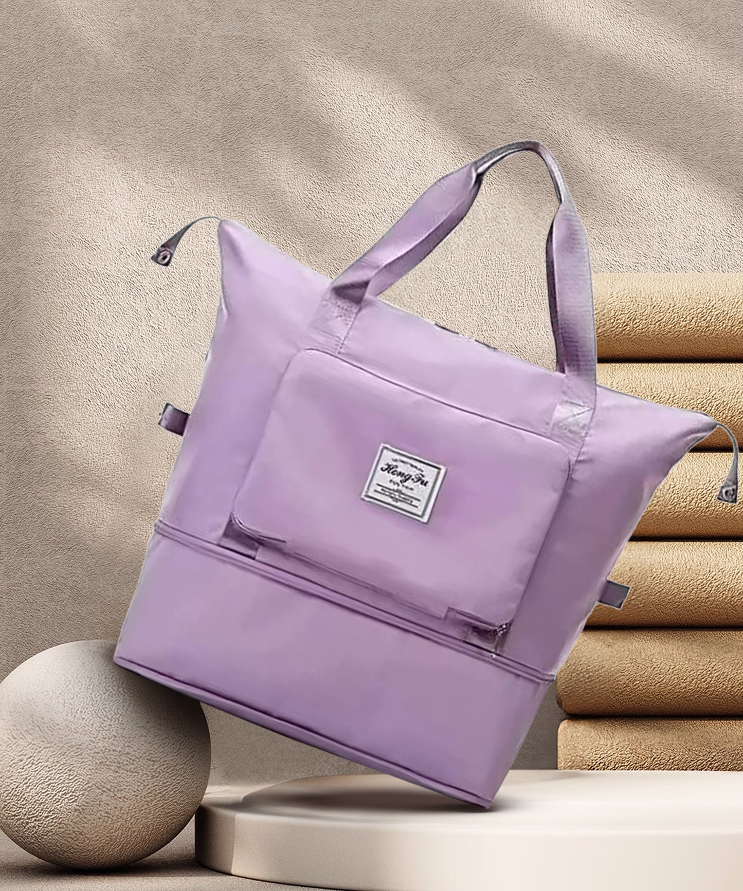 Large Capacity Foldable Travel Tote Bag โ Waterproof, Expandable & Lightweight Shoulder Bag for Women & Girls
