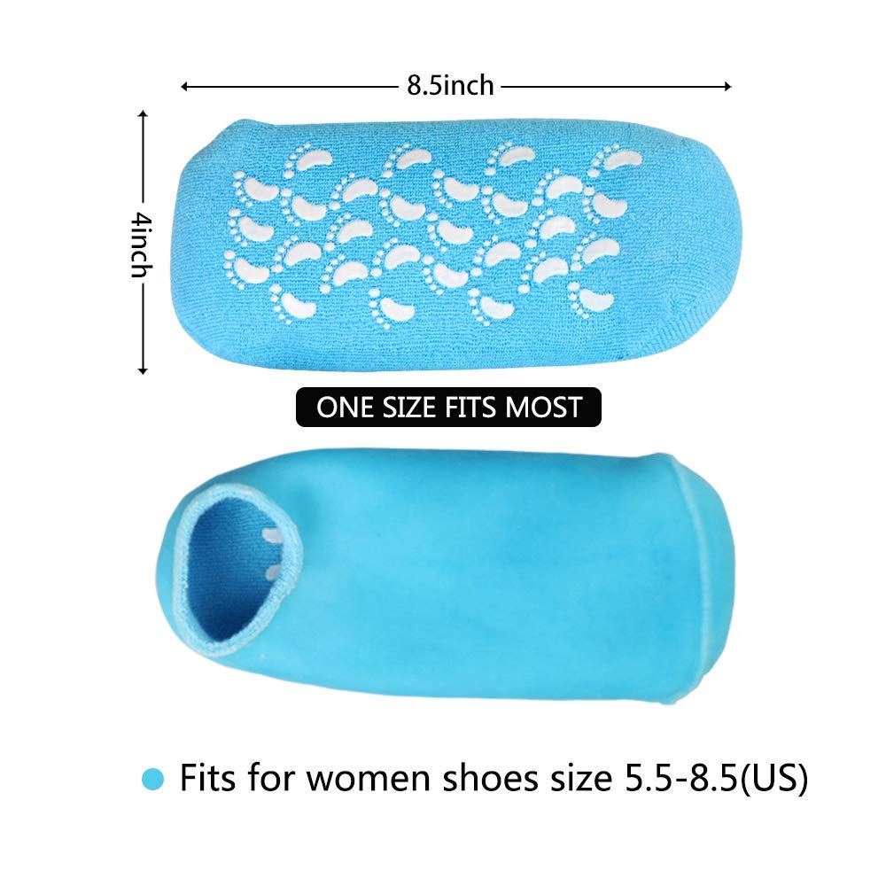 Moisturizing Silicone Gel Heel Socks – Cracked Heel Repair & Foot Softening Therapy (Pack of 1 Pair, Assorted Color)
