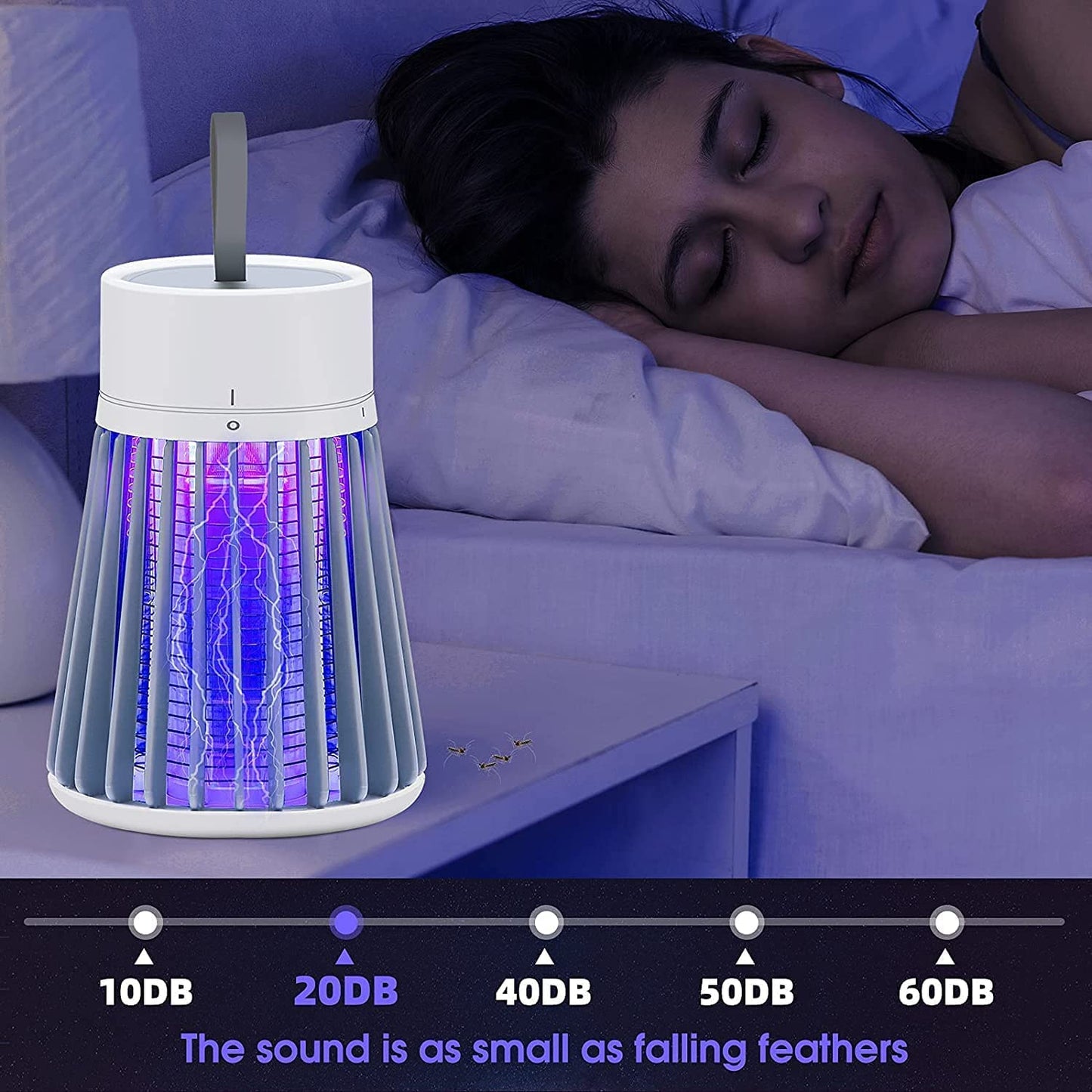 USB Electric Mosquito Killer Lamp – Portable Insect Trap with UV Light | Silent & Safe for Home & Office (Pack of 1)