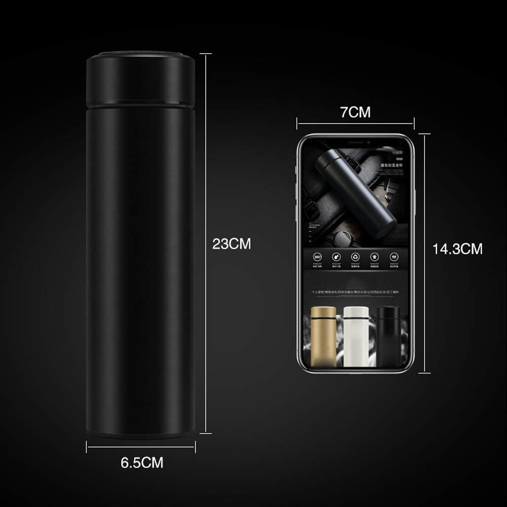 Smart Temperature Display Vacuum Flask Bottle – Black, Stainless Steel, Leakproof