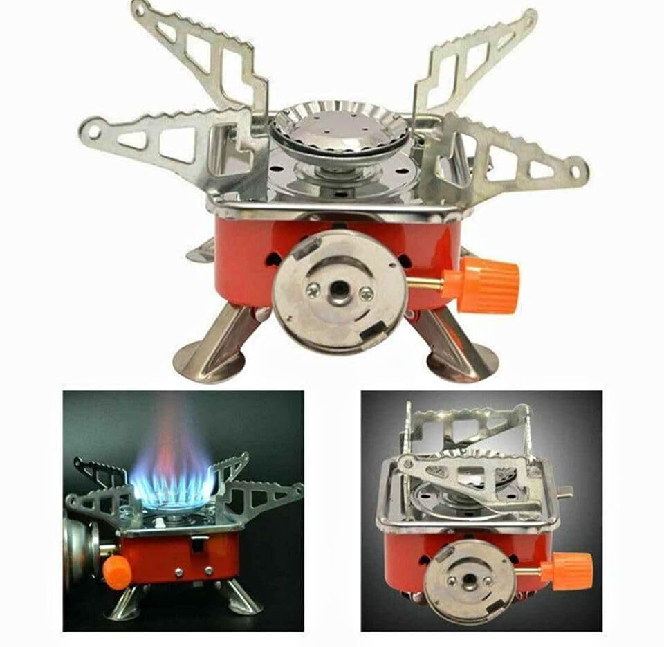 Portable Camping Gas Stove | High-Efficiency Outdoor Burner with Foldable Stand & Flame Control