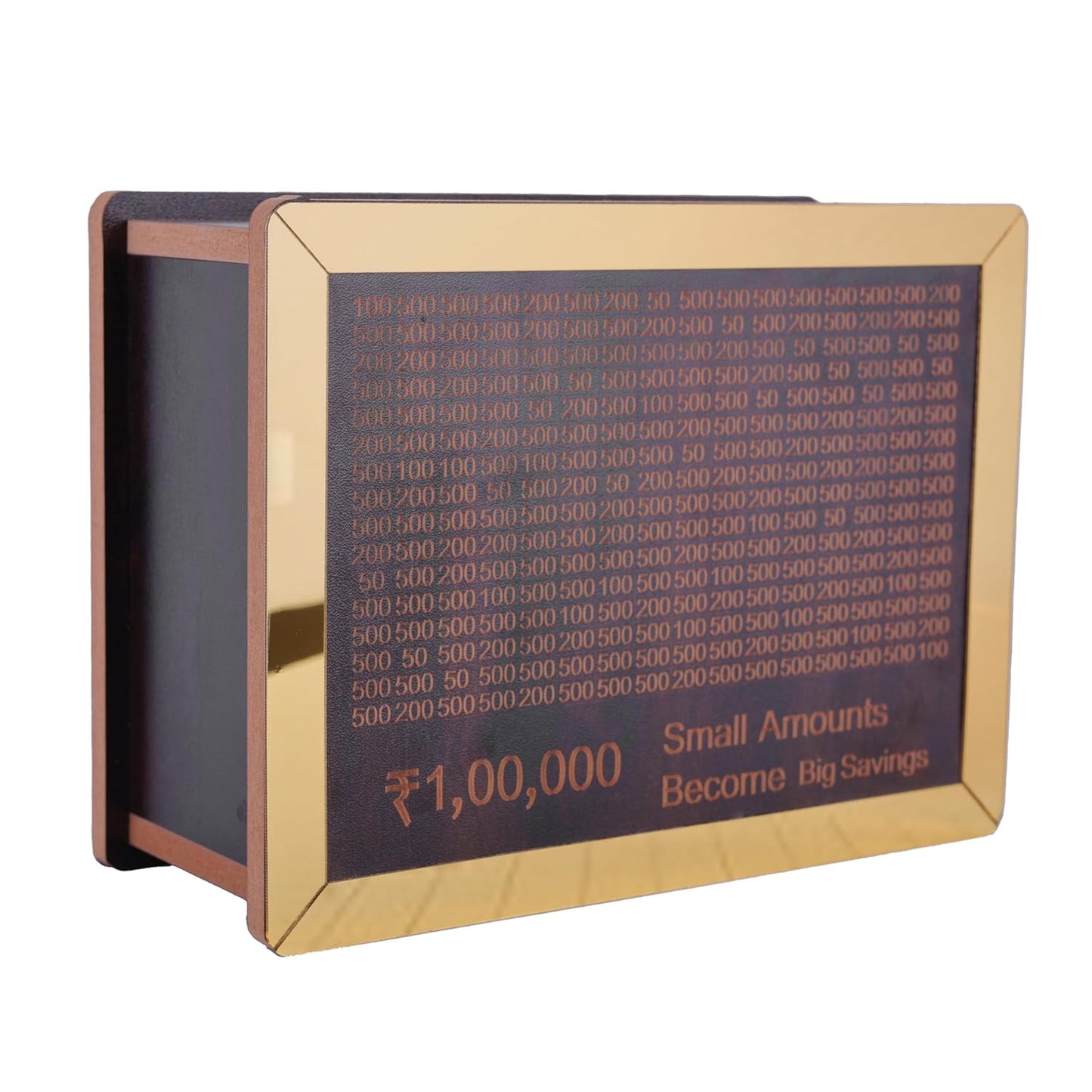 Gold ₹1 Lakh Savings Challenge Frame – Motivation Board with Scratch Surface