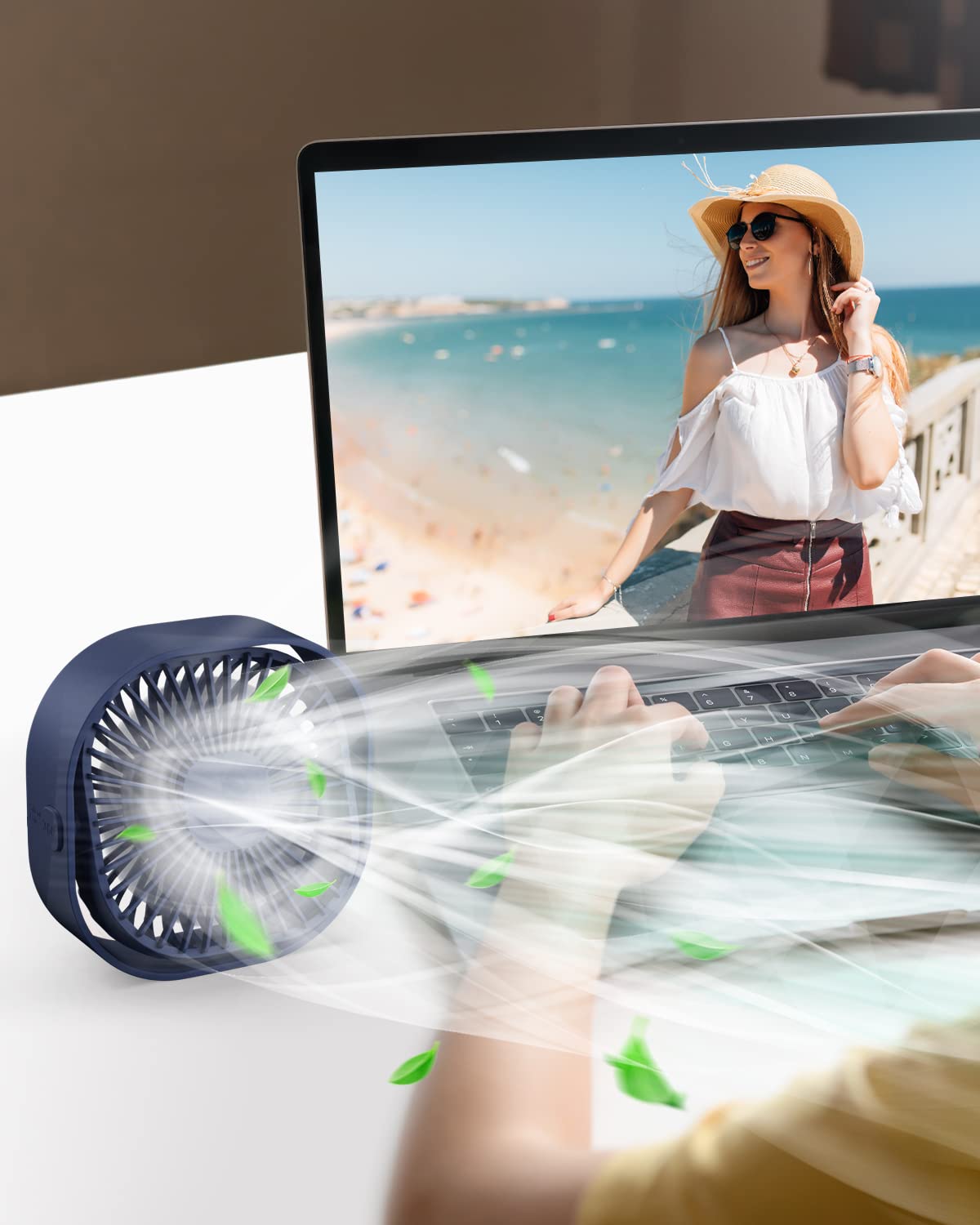 USB Desk Fan – Portable 360° Adjustable Silent Cooling Fan