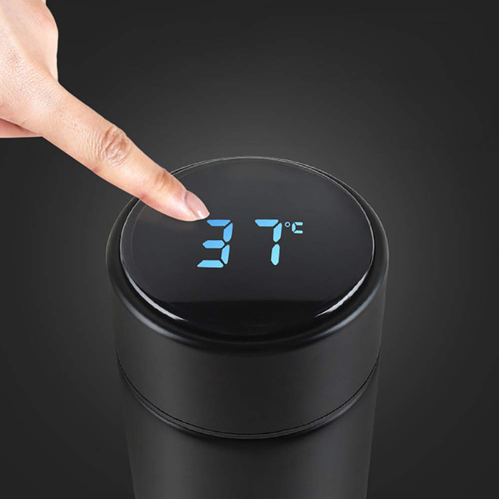 Smart Temperature Display Vacuum Flask Bottle – Black, Stainless Steel, Leakproof
