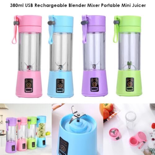 Rechargeable Portable USB Juicer Blender Bottle – Purple | 380ml