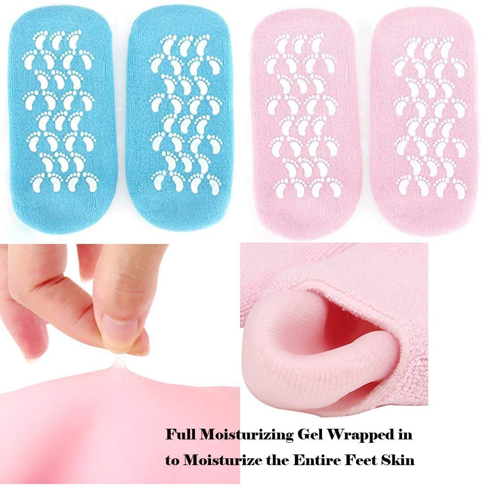Moisturizing Silicone Gel Heel Socks – Cracked Heel Repair & Foot Softening Therapy (Pack of 1 Pair, Assorted Color)