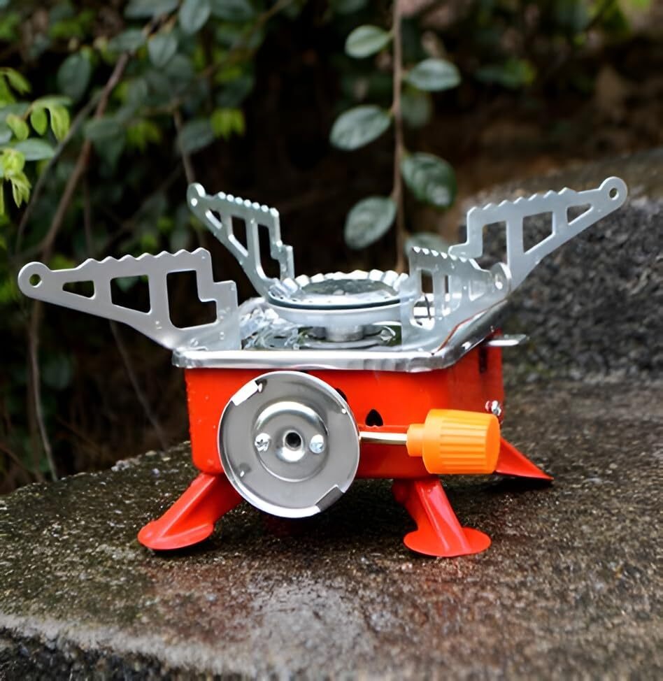 Portable Camping Gas Stove | High-Efficiency Outdoor Burner with Foldable Stand & Flame Control