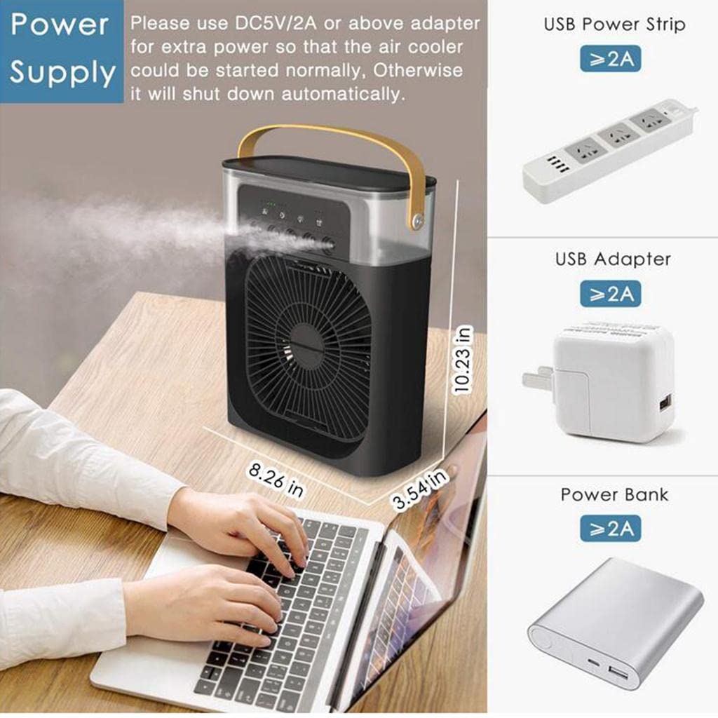 Air Cooler Fan USB Box Fan with LED Light – Assorted Color Portable, Silent, and Energy Efficient