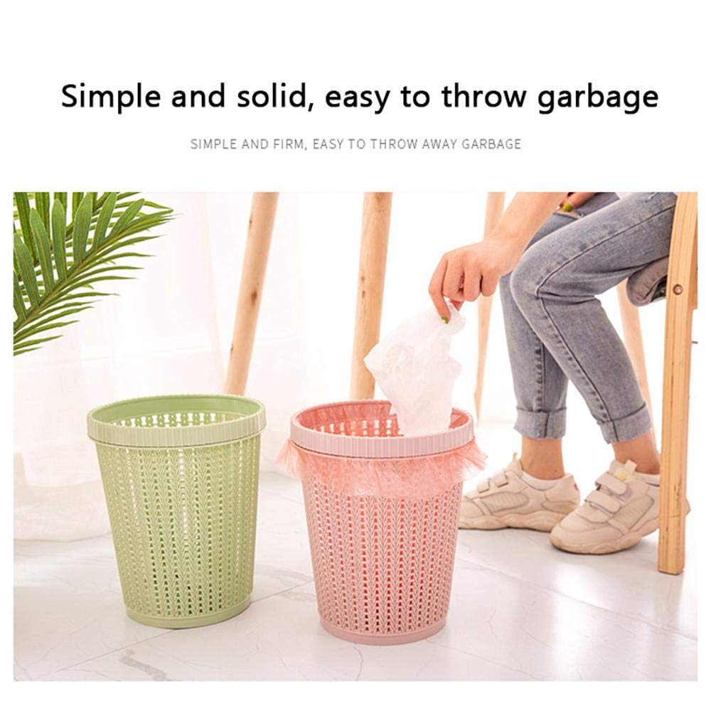 Knitted Pattern Open Dustbin with Inner Bag Fixing Ring | Stylish Plastic Waste Bin for Home & Office