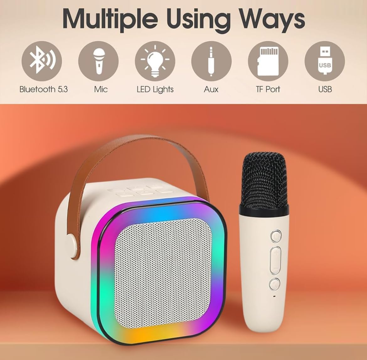 K12 Bluetooth Wireless Speaker | Portable Mini Bass Speaker with LED & FM