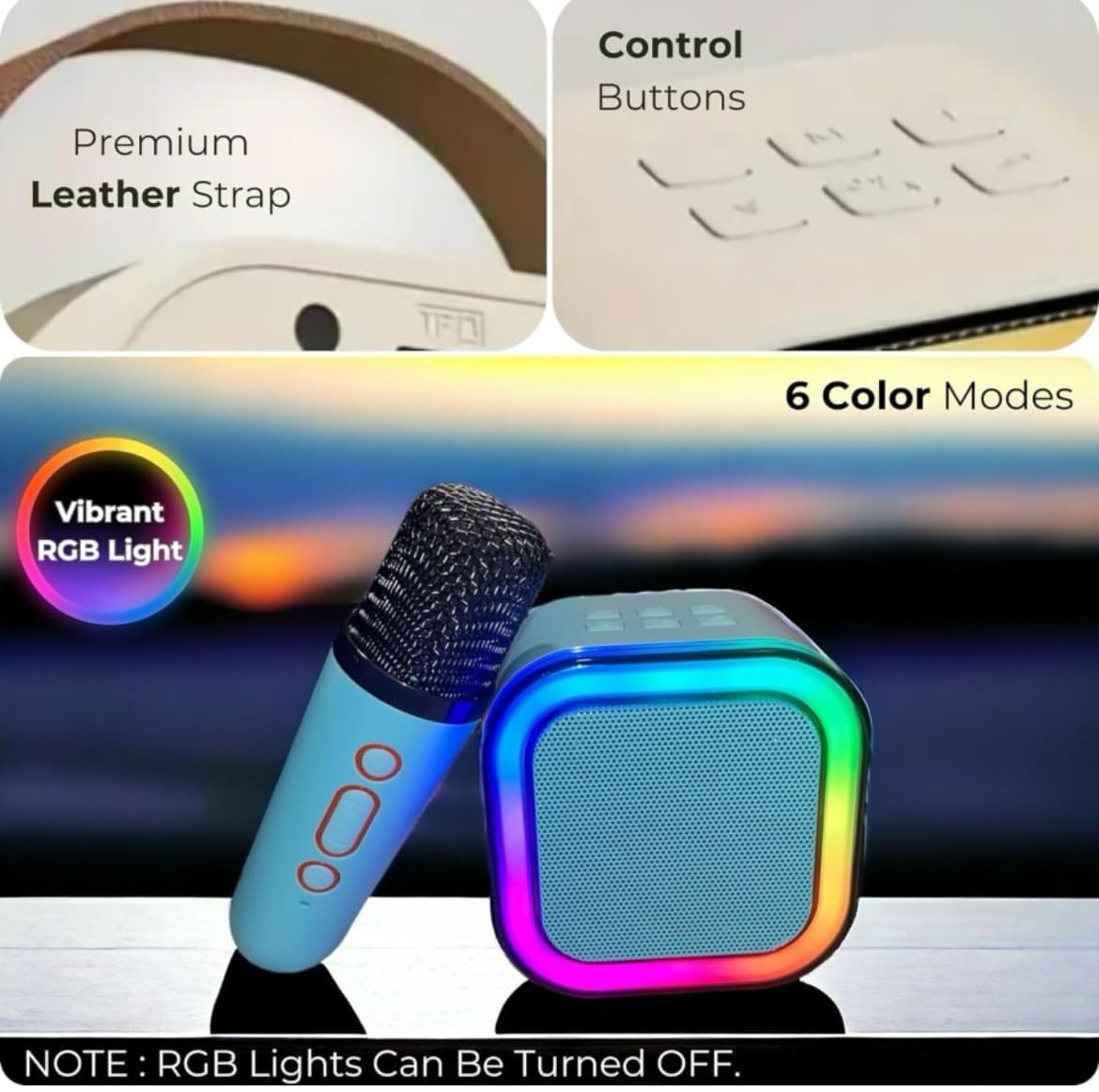 K12 Bluetooth Wireless Speaker | Portable Mini Bass Speaker with LED & FM