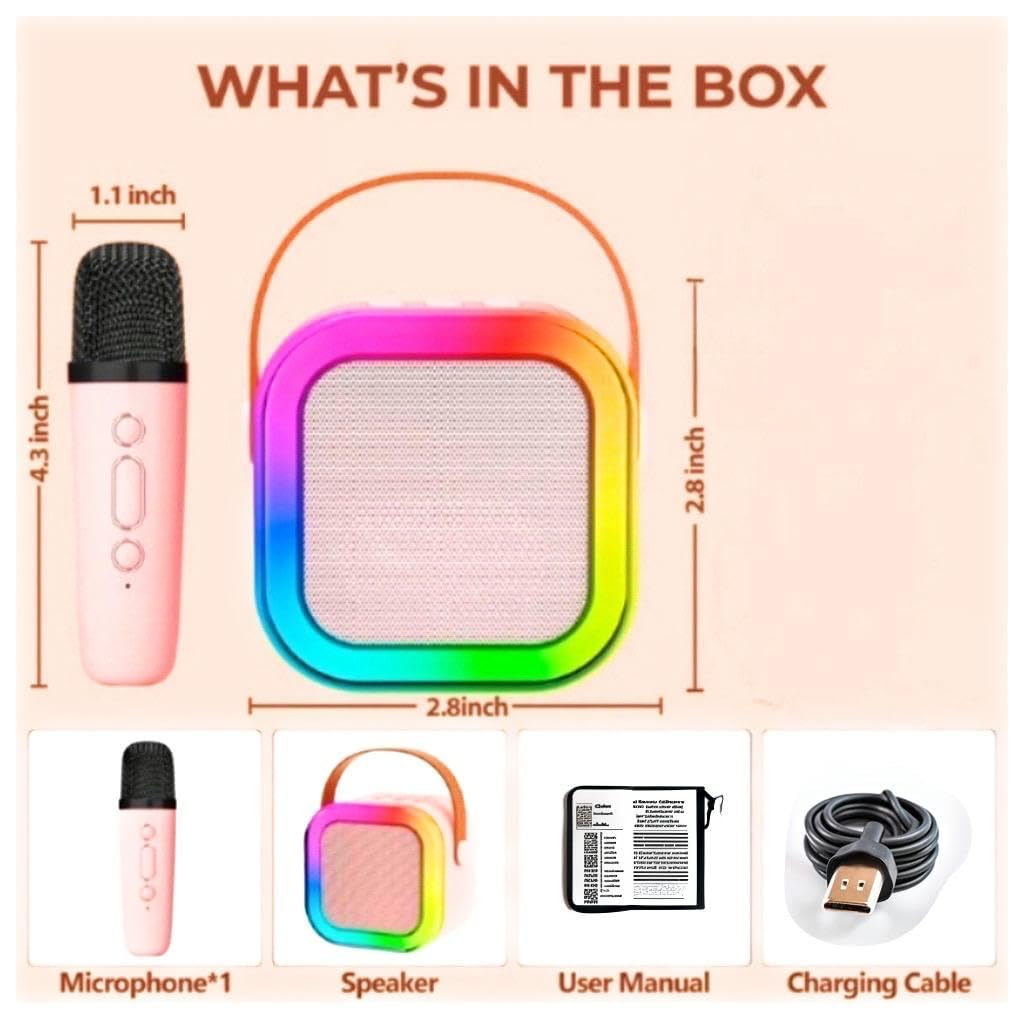 K12 Bluetooth Wireless Speaker | Portable Mini Bass Speaker with LED & FM