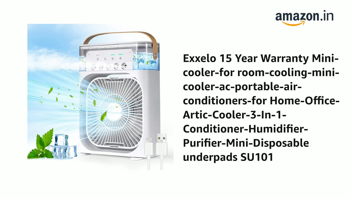 Air Cooler Fan USB Box Fan with LED Light – Assorted Color Portable, Silent, and Energy Efficient