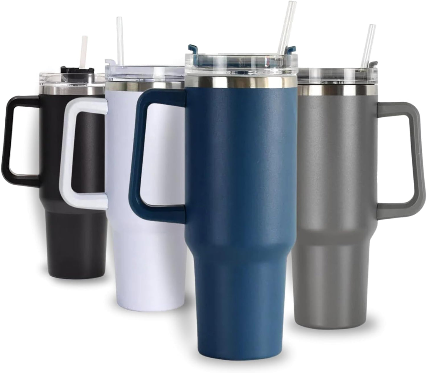 Stainless Steel Tumbler 1200ml with Handle & Straw – Pink, Double Wall Vacuum Insulated Travel Mug Assorted Color