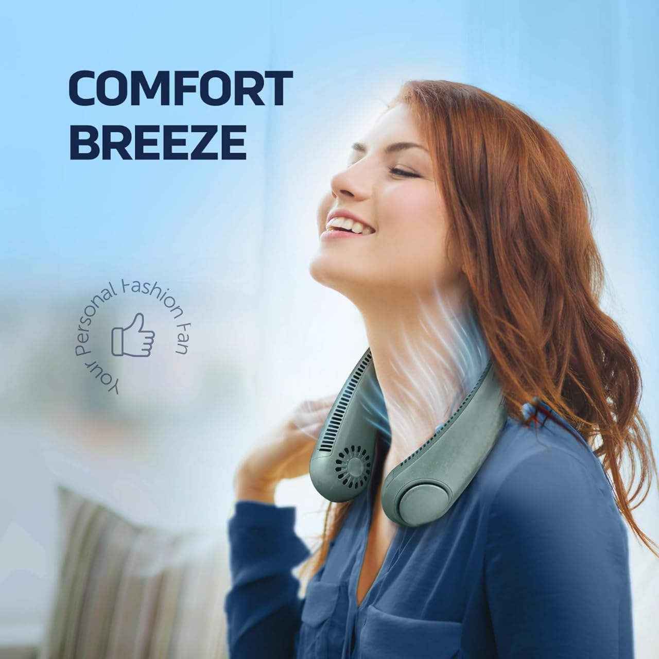 Vaneless Hanging Neck Fan – Model X9 | USB Rechargeable | Hands-Free Wearable Fan