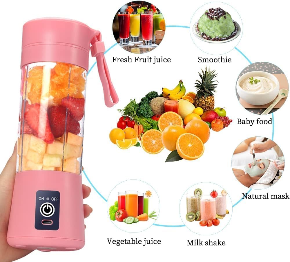 Rechargeable Portable USB Juicer Blender Bottle – Purple | 380ml