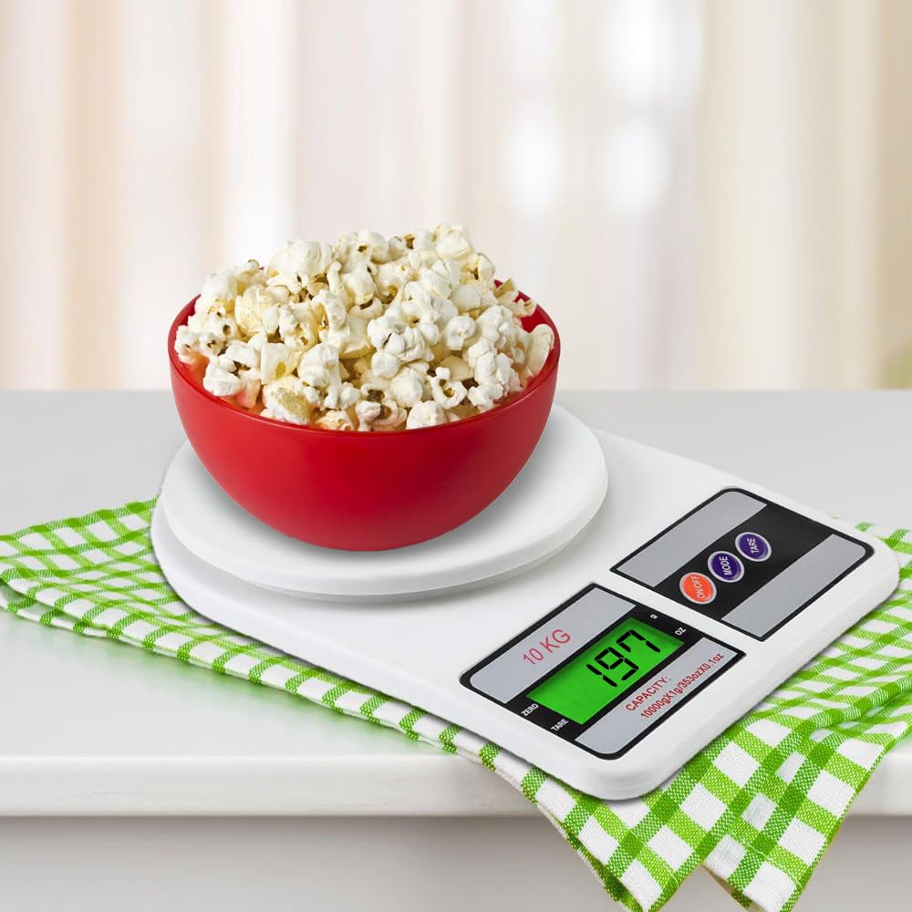 Digital Kitchen Weighing Scale – 10Kg Capacity with LCD Display & Tare Function (Assorted Color)