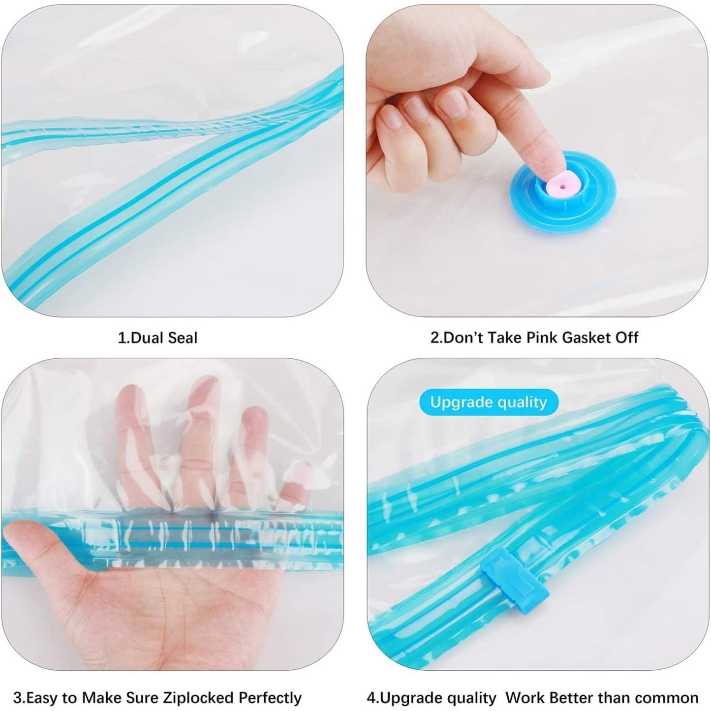 Vacuum Storage Bags with Manual Pump – 5 Pack | Space Saver Organizer
