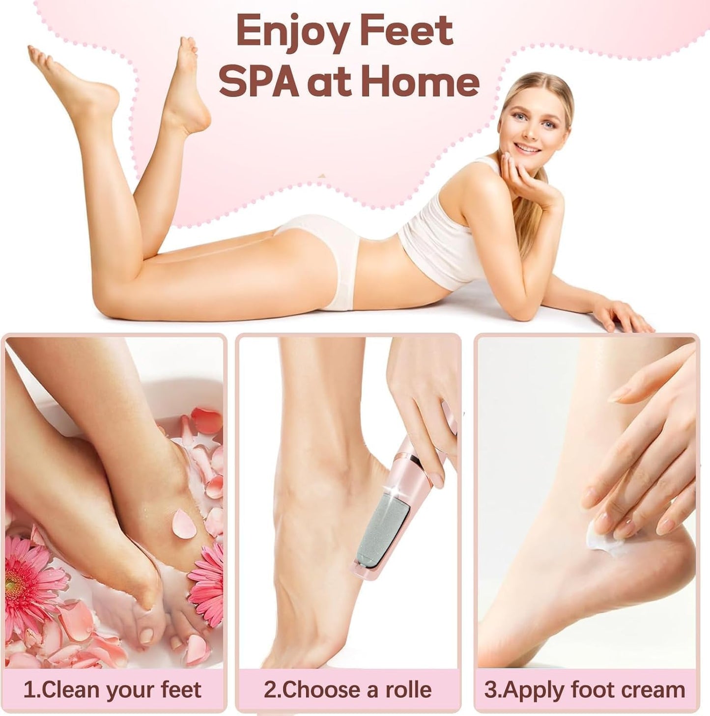 Electric Pedicure Foot Care Tool – Rechargeable Callus Remover | Smooth Feet at Home