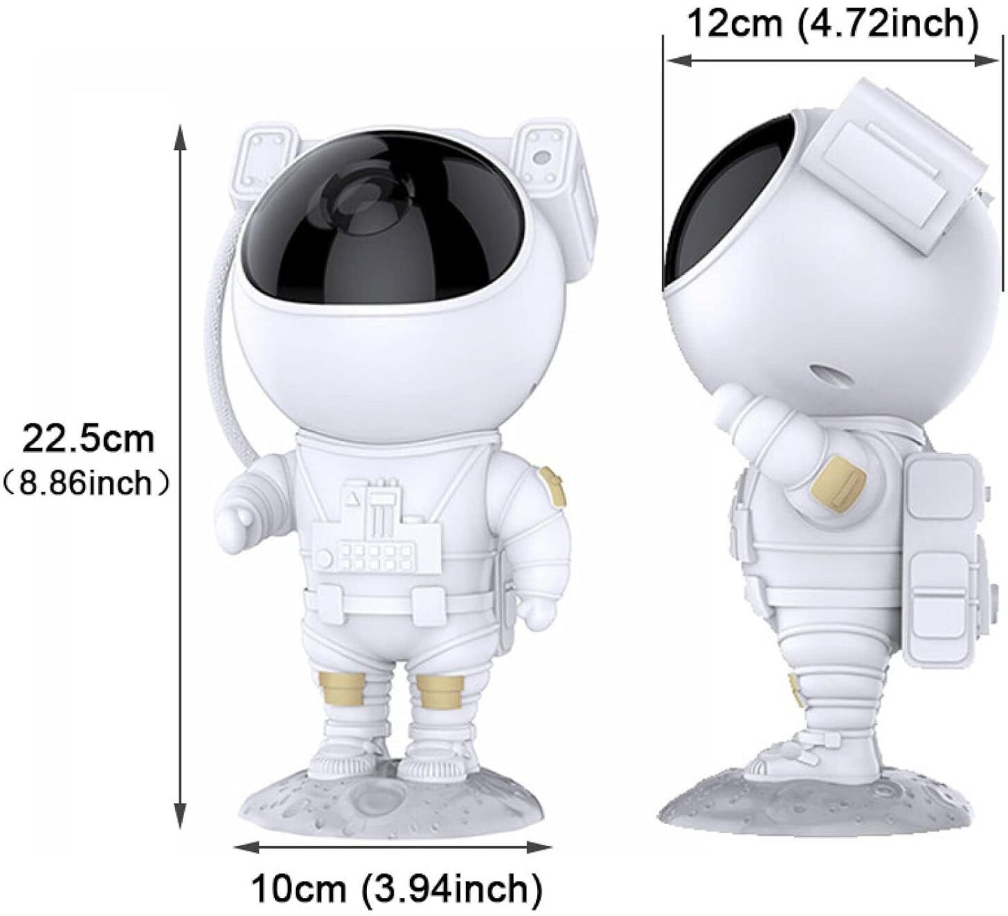 Astronaut Galaxy Star Projector – 360° Adjustable Nebula Night Light with Remote Control, White
