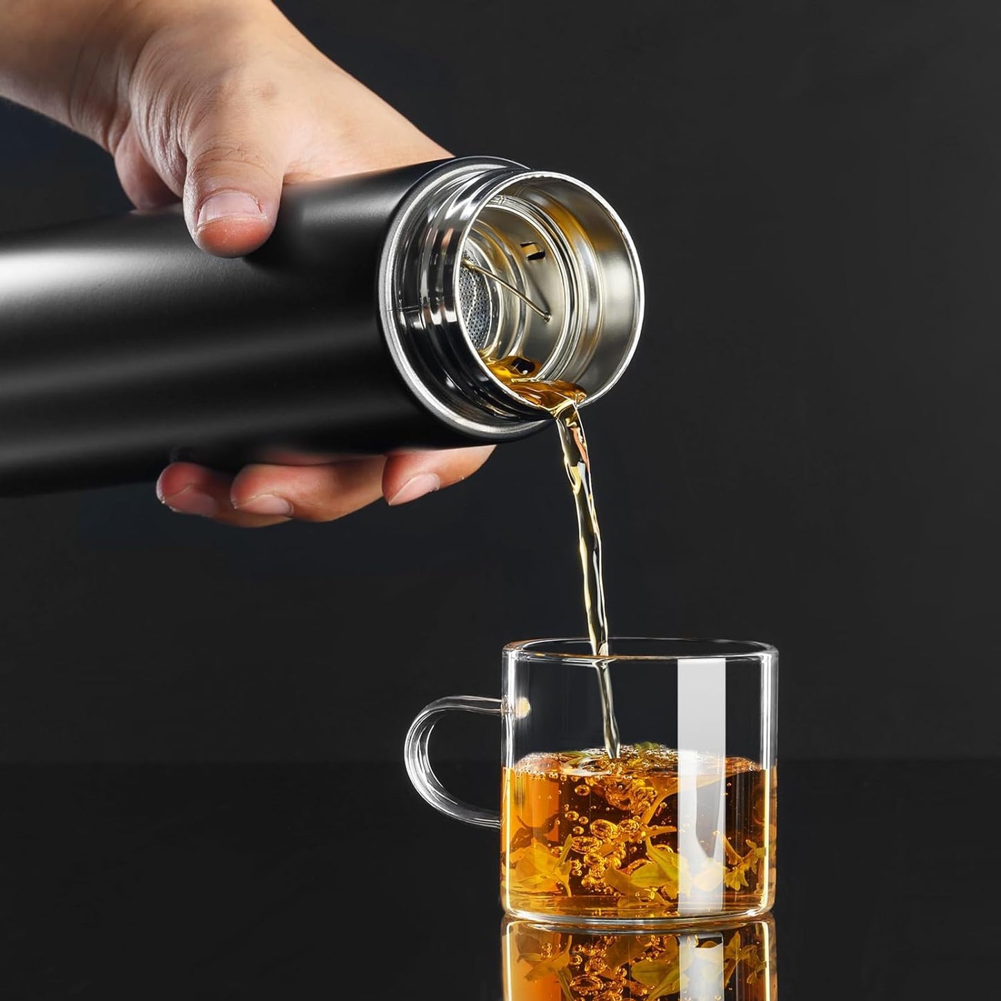 Smart Temperature Display Vacuum Flask Bottle – Black, Stainless Steel, Leakproof