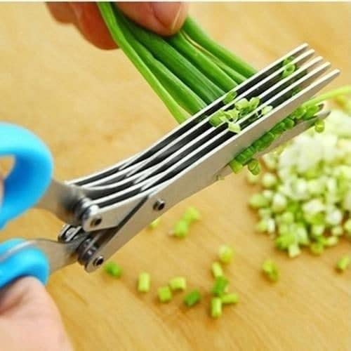 Multi-Blade Herb Scissors – 5-Layer Stainless Steel Kitchen Shears with Cleaning Comb