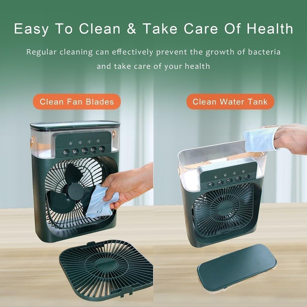 Air Cooler Fan USB Box Fan with LED Light – Assorted Color Portable, Silent, and Energy Efficient