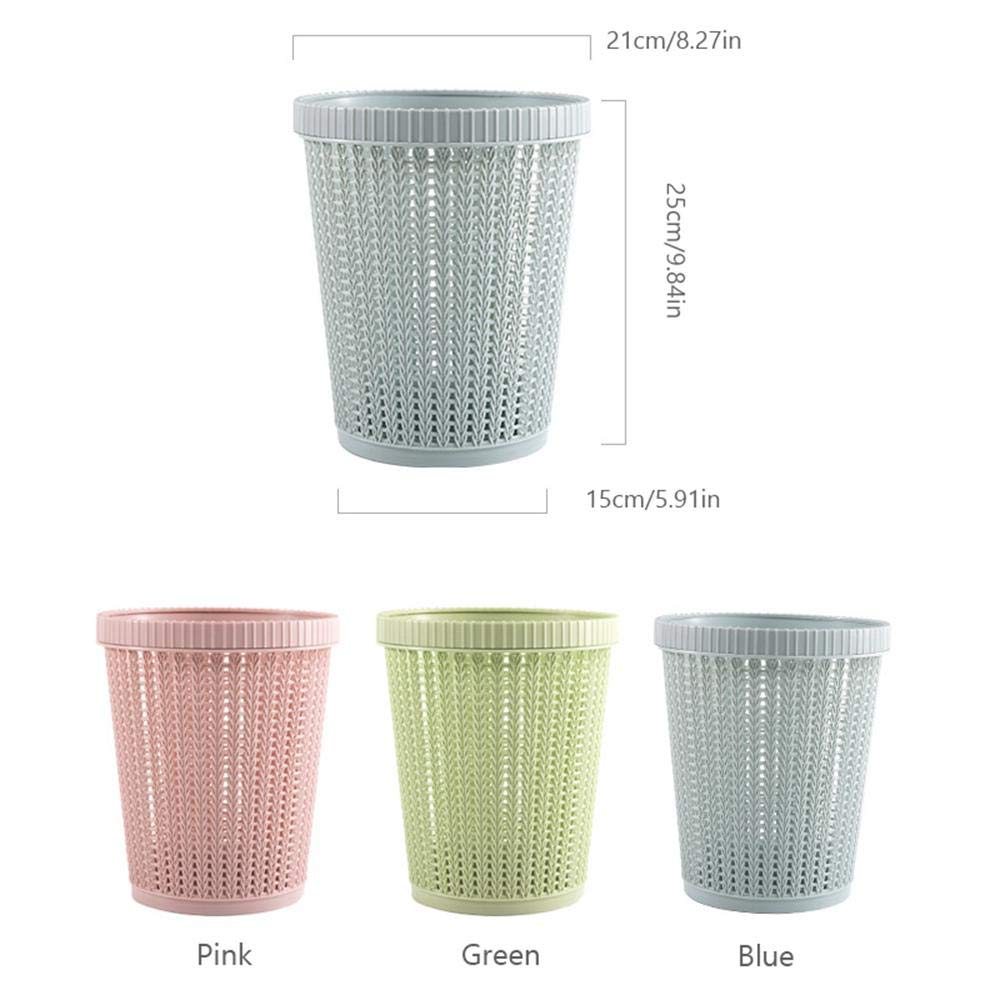 Knitted Pattern Open Dustbin with Inner Bag Fixing Ring | Stylish Plastic Waste Bin for Home & Office