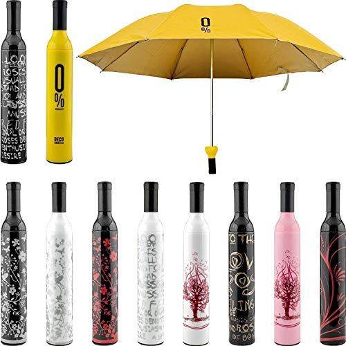 Trendy Bottle Umbrella – 3 Fold Auto Open Waterproof Umbrella with Bottle Case, Assorted Colour (Unisex)