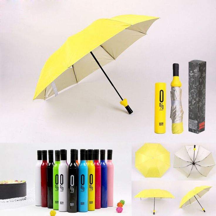 Trendy Bottle Umbrella – 3 Fold Auto Open Waterproof Umbrella with Bottle Case, Assorted Colour (Unisex)