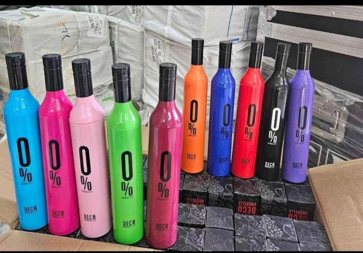 Trendy Bottle Umbrella – 3 Fold Auto Open Waterproof Umbrella with Bottle Case, Assorted Colour (Unisex)