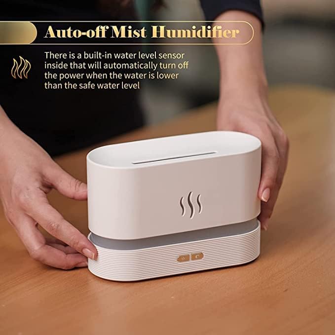 Palamu Flame Effect Essential Oil Diffuser & Humidifier in elegant black design with flame-like LED light and aromatic mist, enhancing home ambiance
