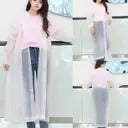 Transparent Unisex Long Raincoat Assorted Colour