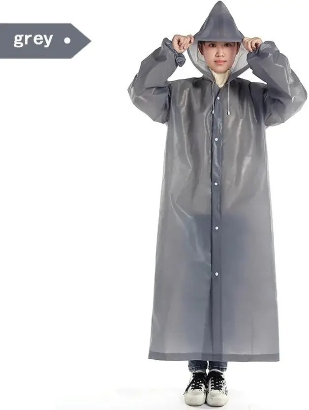 Transparent Unisex Long Raincoat Assorted Colour