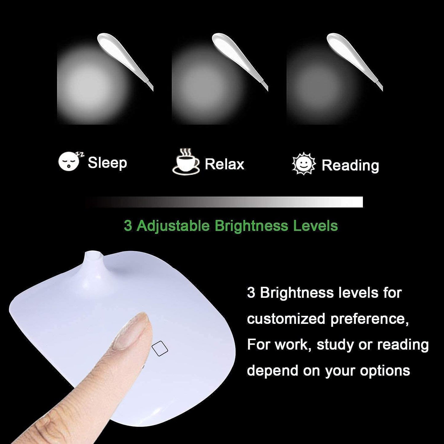 Palamu LED Desk Lamp in White with Touch Control, Adjustable Brightness Levels, Ultra-Bright LED, and Flexible 360-Degree Gooseneck Design