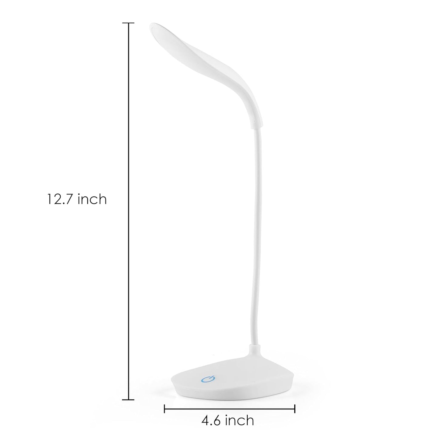Palamu LED Desk Lamp in White with Touch Control, Adjustable Brightness Levels, Ultra-Bright LED, and Flexible 360-Degree Gooseneck Design