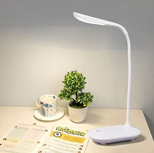 Palamu LED Desk Lamp in White with Touch Control, Adjustable Brightness Levels, Ultra-Bright LED, and Flexible 360-Degree Gooseneck Design