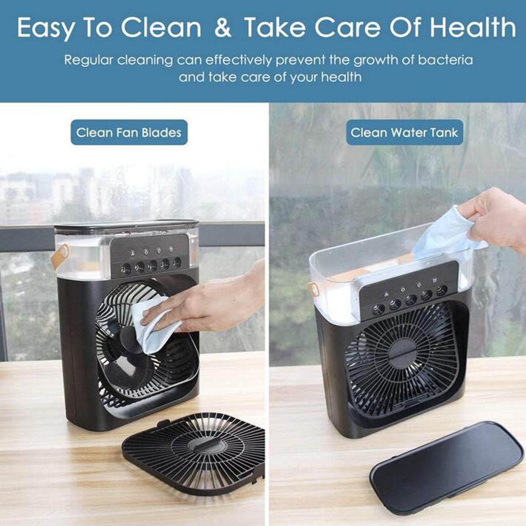 Air Cooler Fan USB Box Fan with LED Light – Assorted Color Portable, Silent, and Energy Efficient