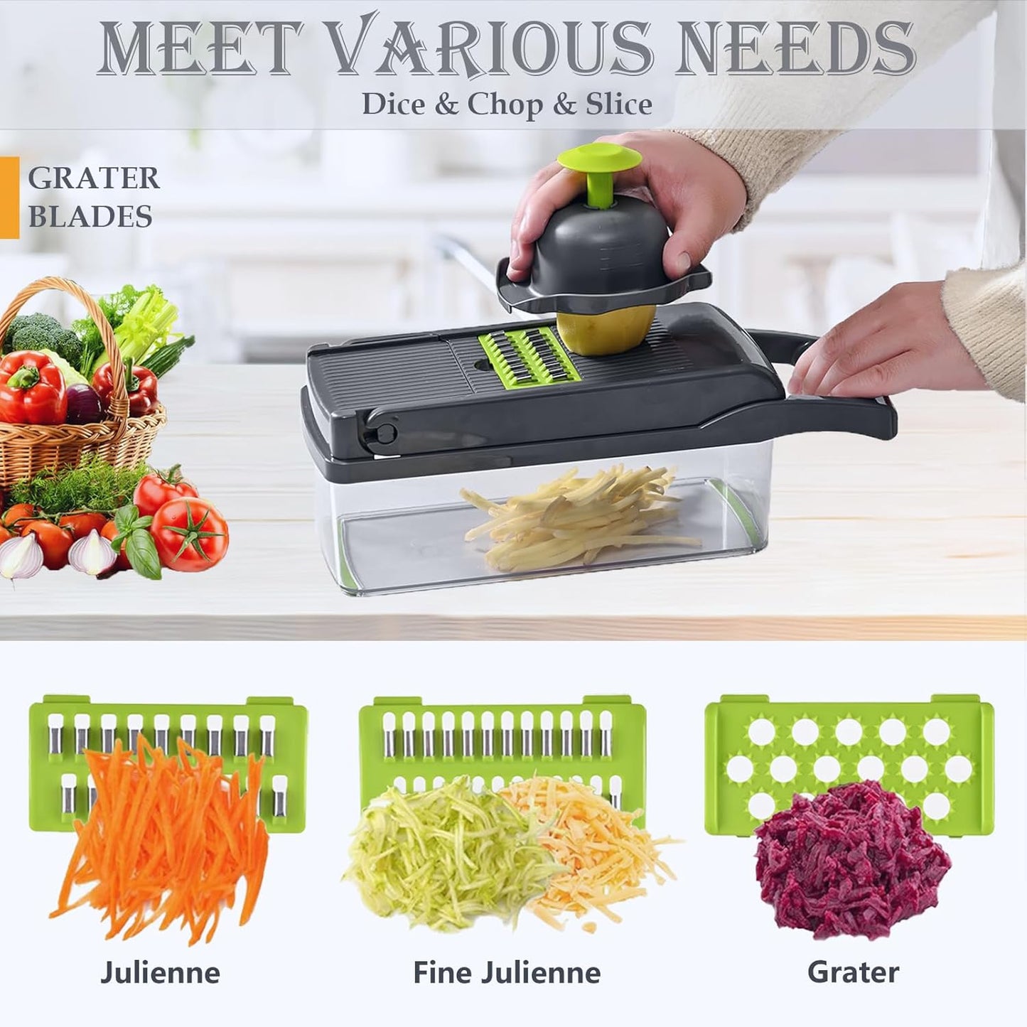 Vegetable Chopper – Multifunctional Kitchen Cutter & Slicer for Fast Food Prep
