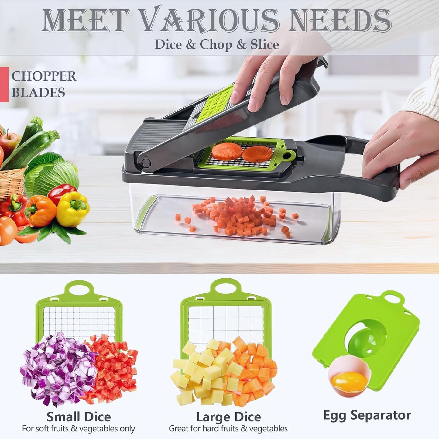 Vegetable Chopper – Multifunctional Kitchen Cutter & Slicer for Fast Food Prep