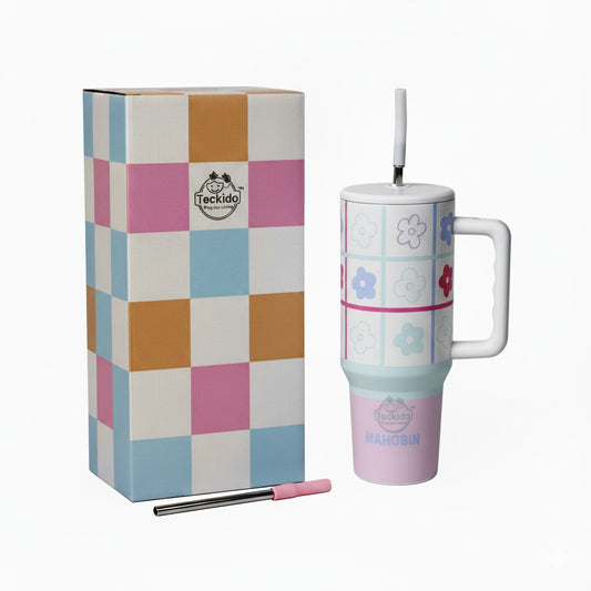 Cute Printed Stainless Steel Water Tumbler – 1200ML (40oz) Large Capacity Bottle for Home, Gym, Office & Travel (Assorted Color, 1 Piece)