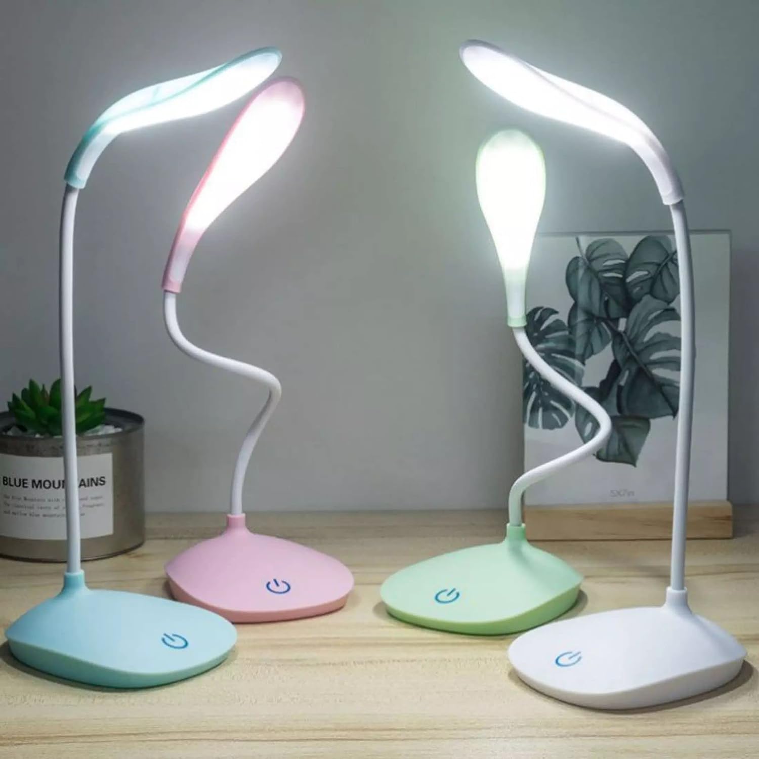 Palamu LED Desk Lamp in White with Touch Control, Adjustable Brightness Levels, Ultra-Bright LED, and Flexible 360-Degree Gooseneck Design