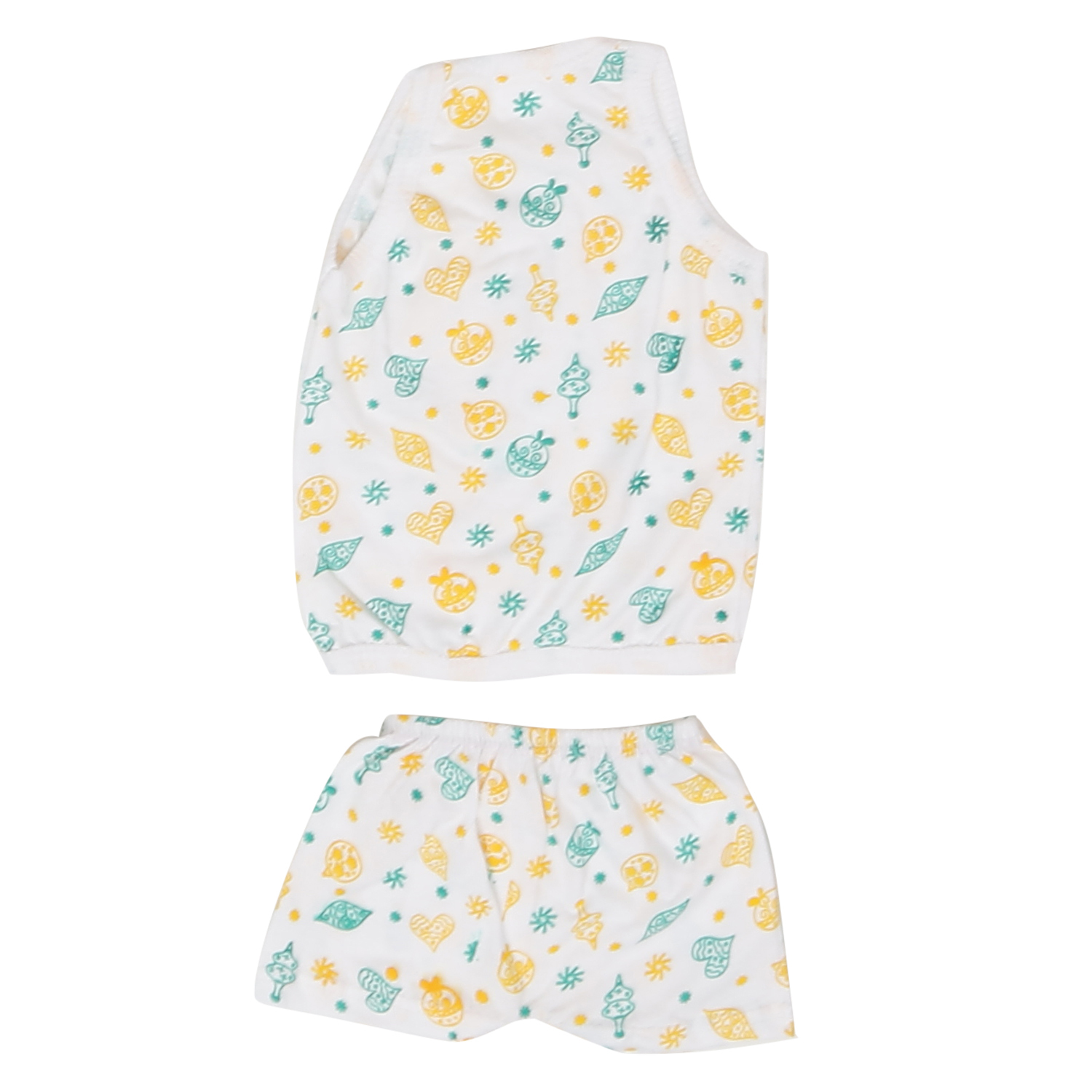 KIDS SELEEVELESS VEST WITH SHORTS SET WHITE (PACK OF3)