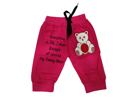 CUTE TEDDY PRINT TRACK PANT WITH STRING (PACK OF 2)