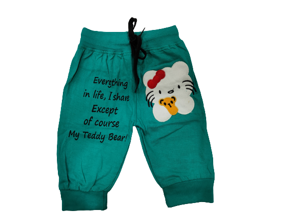 CUTE TEDDY PRINT TRACK PANT WITH STRING (PACK OF 2)