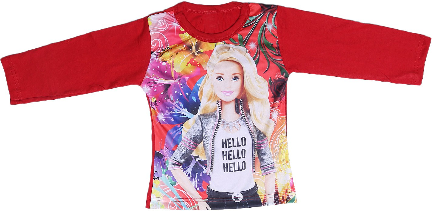 GIRLS BARBIE PRINT TOP FULL SLEEVES(PACK OF 5)